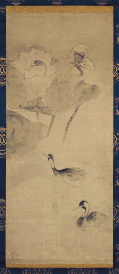 Lotusteich mit Wasservögeln von Tawaraya Sotatsu